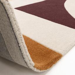 Furniturebox Tolliver Modern Shapes Wool Rug, Cotton/Wool in Beige/Yellow/Orange - Size: 120x170cm - thumbnail 7