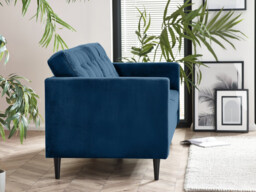 Jolene Navy Blue Velvet 3 Seater Sofa - thumbnail 3