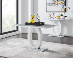 Giovani 4 Grey Dining Table & 4 Velvet Milan Black Leg Chairs - thumbnail 2