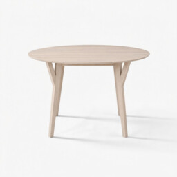 Lynton Round Whitewashed Wood 4-6 Seater Dining Table - thumbnail 2