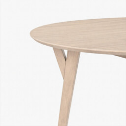 Lynton Round Whitewashed Wood 4-6 Seater Dining Table - thumbnail 4