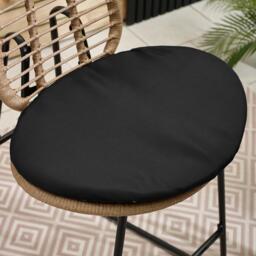 Furniturebox Belize Beige & Black 2 Seat Garden Bar Table Set, Rattan in Beige/Black - Size: 60x104x60 cm - thumbnail 6