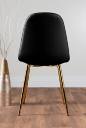 Lira 100cm Grey Metal Extending Dining Table & 6 Corona Gold Leg Chairs - thumbnail 4