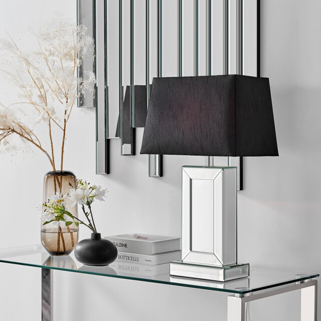 Talia Mirror and Black Table Lamp - image 1