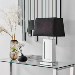 Talia Mirror and Black Table Lamp