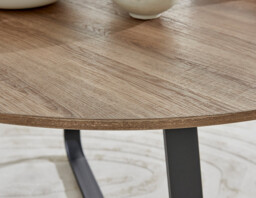 Santorini Brown Round Dining Table And 6 Pesaro Silver Leg Chairs - thumbnail 2