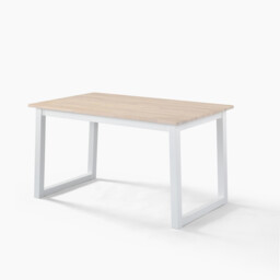 Tobermory Rectangular Whitewash & White Wood 4-6 Seater Dining Table - thumbnail 2