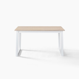 Tobermory Rectangular Whitewash & White Wood 4-6 Seater Dining Table - thumbnail 3