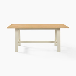 Blakeney Rectangular Oak & Cream Wood 6 Seater Dining Table - thumbnail 3