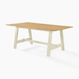 Blakeney Rectangular Oak & Cream Wood 6 Seater Dining Table - thumbnail 2