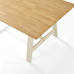 Blakeney Rectangular Oak & Cream Wood 6 Seater Dining Table - thumbnail 4