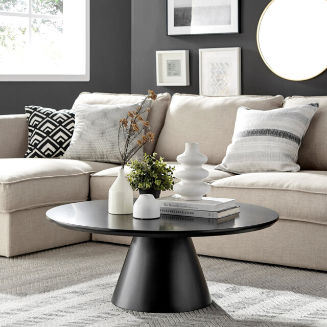 Palma Round Black Coffee Table - image 1