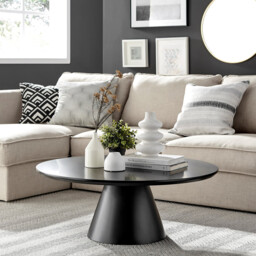 Palma Round Black Coffee Table - thumbnail 1