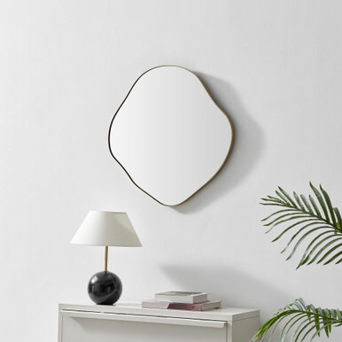 Vita Gold Metal Small 60x60cm Pebble Shape Wall Mirror - image 1