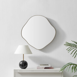 Vita Gold Metal Small 60x60cm Pebble Shape Wall Mirror - thumbnail 2