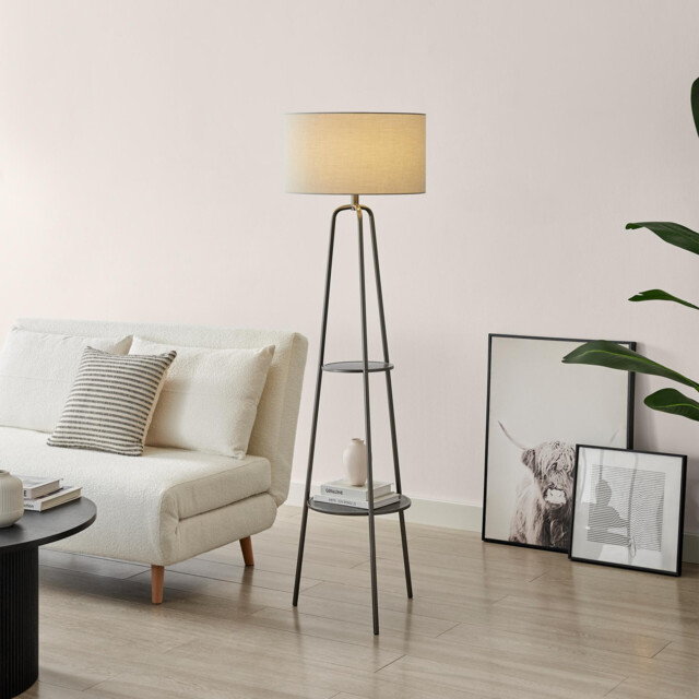 Andi Silver Shelf Display Standing Floor Lamp - image 1
