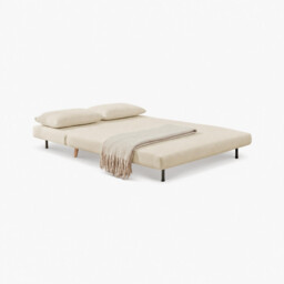Bobby Off-White Boucle Fabric Double Folding Sofa Bed - thumbnail 3