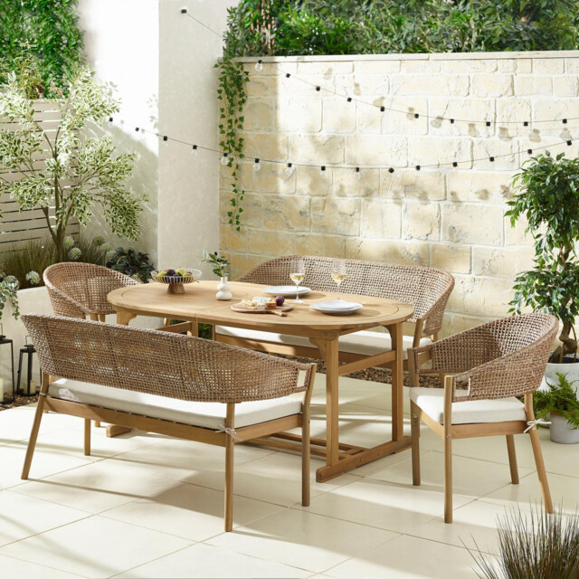Hamburg & Asa 8 Seat Extending Table Garden Dining Set - image 1