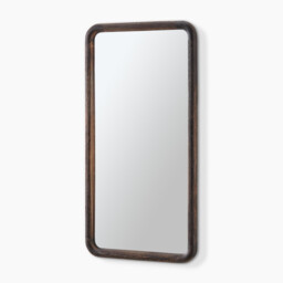 Rowena Walnut Wood Small 80x40cm Rectangle Wall Mirror - thumbnail 4