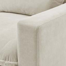 Furniturebox Echo Linen-Look 5 Seater L-Shaped Modular Corner Sofa, Fabric in Cream - Size: 280x83x362 cm - thumbnail 4