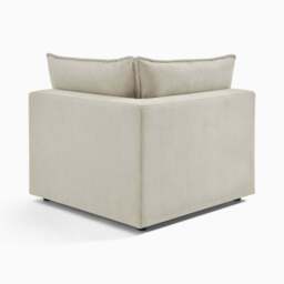 Furniturebox Echo Linen-Look 5 Seater L-Shaped Modular Corner Sofa, Fabric in Cream - Size: 280x83x362 cm - thumbnail 7