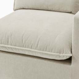 Furniturebox Echo Linen-Look 5 Seater L-Shaped Modular Corner Sofa, Fabric in Cream - Size: 280x83x362 cm - thumbnail 3