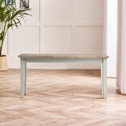 Tenby Whitewashed &Grey Solid Wood Small Dining Bench - thumbnail 2