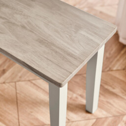 Tenby Whitewashed &Grey Solid Wood Small Dining Bench - thumbnail 4