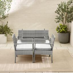 Furniturebox Porto 4 Seat Garden Sofa & Chairs Set, Rattan in Grey - Size: 106x72x59 cm - thumbnail 7