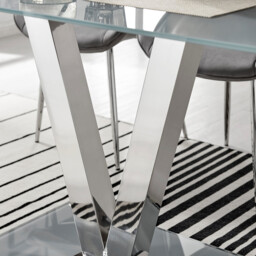 Florini V Grey Dining Table and 6 Lorenzo Chairs - thumbnail 4