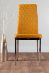 Kylo White Marble Effect Dining Table & 4 Milan Chrome Leg Chairs - thumbnail 3
