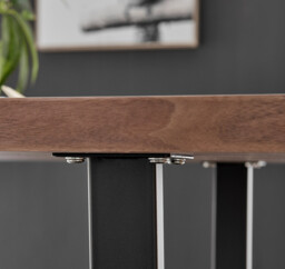 Kylo Brown Wood Effect Dining Table & 6 Pesaro Silver Chairs - thumbnail 3