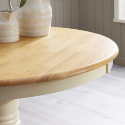 Bude Cream Round Wooden Dining Table & 4 Belgravia Chairs - thumbnail 4