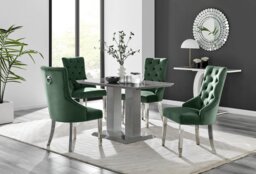 Grey Imperia 4 Table & 4 Velvet Belgravia Chairs