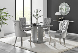 Grey Imperia 4 Table & 4 Velvet Belgravia Chairs - thumbnail 2