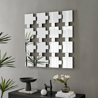 Loki Large Square Grid Wall Mirror