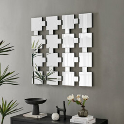 Loki Large Square Grid Wall Mirror - thumbnail 1