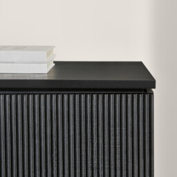 Penrose Black Wood 3 Door Large Sideboard - thumbnail 4