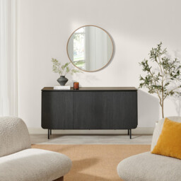 Penrose Black Wood 3 Door Large Sideboard - thumbnail 2