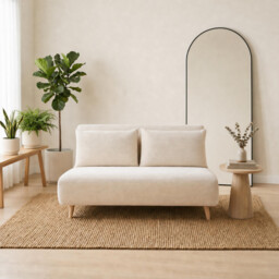 Bobby Cream Jumbo Corduroy Folding Double Sofa Bed - thumbnail 2