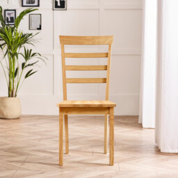 2x Whitby Oak Effect Solid Wood Dining Chairs - thumbnail 3