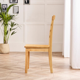2x Whitby Oak Effect Solid Wood Dining Chairs - thumbnail 4
