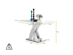 Furniturebox Atlanta White High Gloss And Chrome Metal Rectangle Dining Table And 4 Milan Dining Chairs Set, Metal/Faux Leather in Grey - thumbnail 7