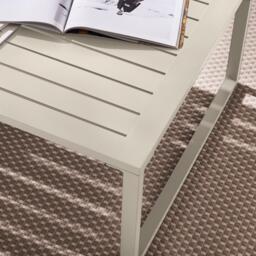 Furniturebox Montenegro White & Taupe 6 Seat Corner Garden Sofa Set, Metal in White/Beige - Size: 140x65x78 cm - thumbnail 4