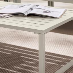 Furniturebox Montenegro White & Taupe 6 Seat Corner Garden Sofa Set, Metal in White/Beige - Size: 140x65x78 cm - thumbnail 6