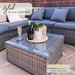 Furniturebox Orlando & 6 Seat Modular Garden Sofa, Rattan in Grey - Size: 72x75x72 cm - thumbnail 9