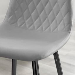2x Corona Grey Faux Leather Counter Stools Black Legs - thumbnail 3