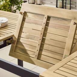 Furniturebox Malva & Black 6-8 Seat Extending Table Garden Dining Set, Wood in Black/Natural - Size: 100x76x180 cm - thumbnail 9