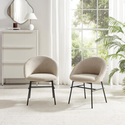 2x Nella Beige Fabric Dining Chairs - thumbnail 2