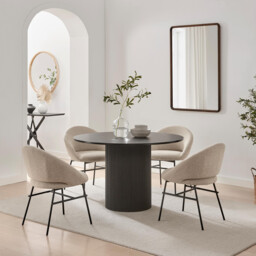 2x Nella Beige Fabric Dining Chairs - thumbnail 4